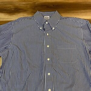 Brooks Brothers Regent Fit Shirt Mens 16-32 Non Iron Blue Striped Button Down